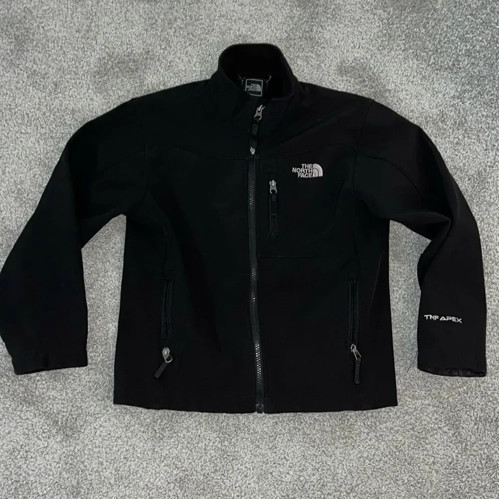 The North Face Boys TNF Bionic Apex Soft Shell Jacket M Black Outdoors Winter
